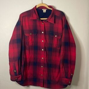 Men’s Duluth Trading Lined Flannel Shacket Snap on button size XXL